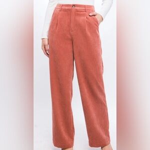 Euc Love Tree Corduroy Trouser Pants in Rust size medium